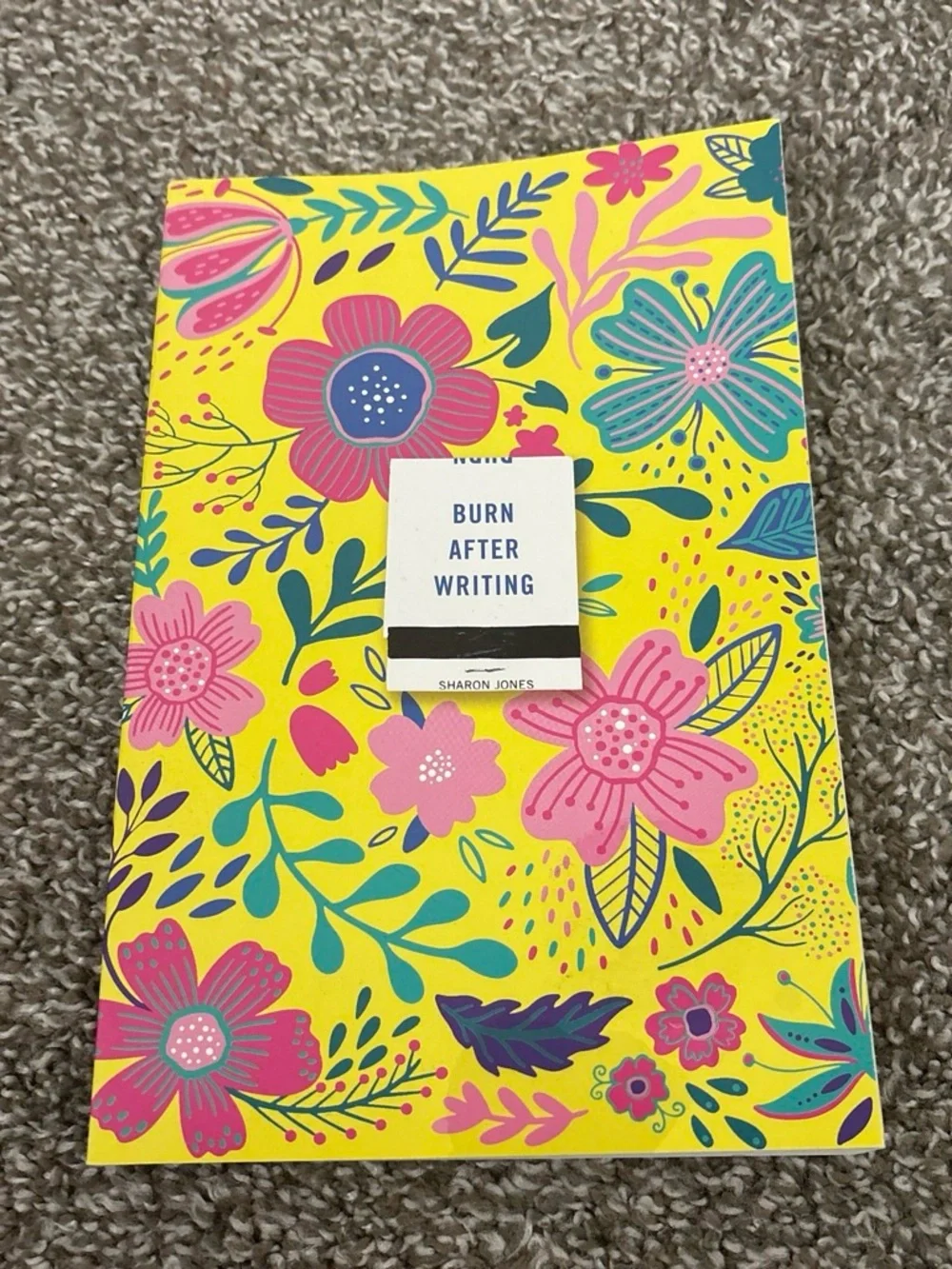 Burn After Writing Floral Journal - Yellow & Pink